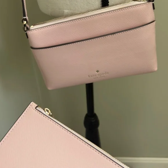 NWOT, Kate Spade Pink Crossbody Bag with thin wallet/card holder - Picture 9 of 9